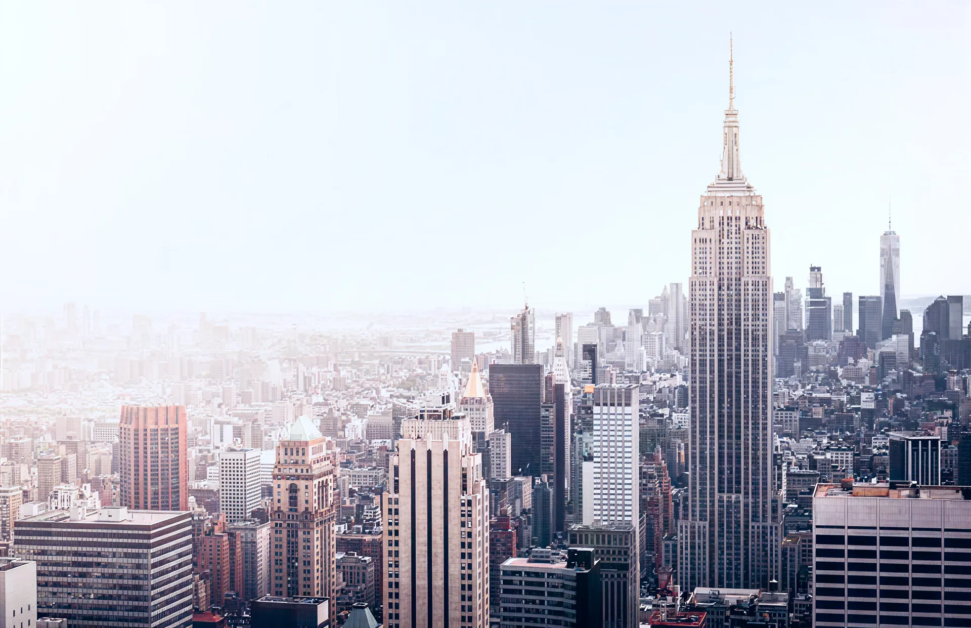 New York City skyline at dusk